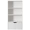 Basicwise 47-in. White 3 Tier Open Book Shelf and Bookcases w/2 Doors Storage Cabinet and 1 Adjustable Shelf QI004656.WT - alternate 2